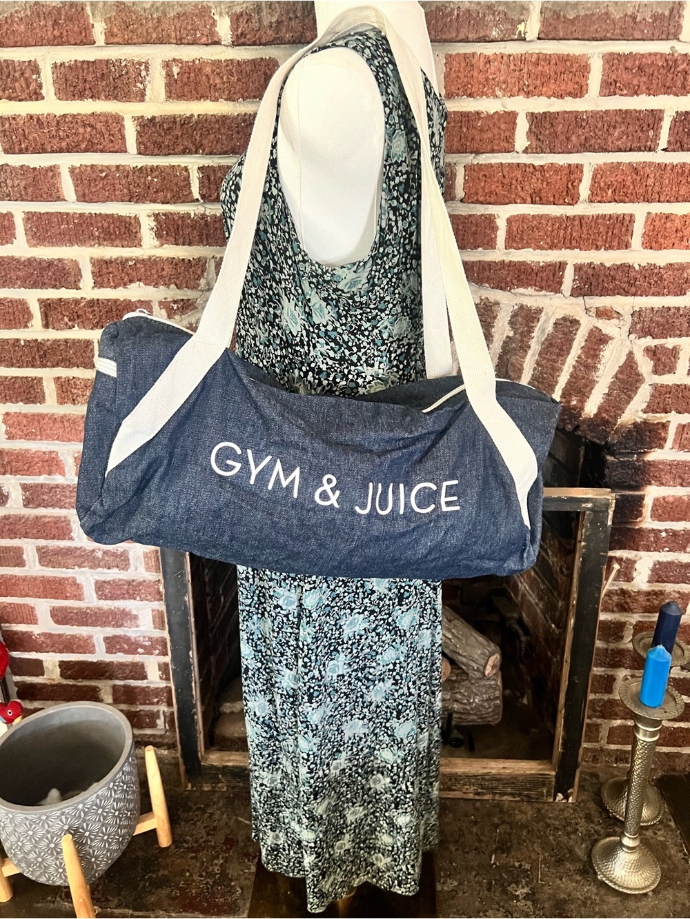 NWOT Denim Blue Canvas Tote Bag